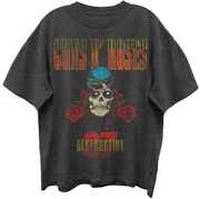 Guns N Roses - UK 1987 Tour - Front & Back Print - Giant Vintage- T-shirt - Large - Black
