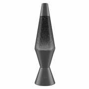Lava® Lamp 10" Mini Silvery Slate - White LED Light/ Black Liquid/ Silver Glitter Black Base