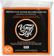 Vinyl Styl® VS-P-021 12 Inch Outer Record Sleeves - Easy Open - 50 Count (Crystal Clear)