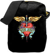 Rocksax - Bon Jovi - Dagger Logo - Crossbody Bag with Stash Pockets (Black)