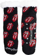 Perri's - Rolling Stones - Tongues - Fuzzy Women's Sherpa Non-Slip Grippers 