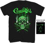Cypress Hill - Ganja Skull Glow In The Dark - T-shirt - Medium -Black