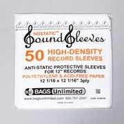 Bags Unlimited S12W-RP - 12 Inch LP Record Inner Sleeve - 50 Pack (White) 