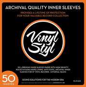 Vinyl Styl® VS-P-023 12 Inch Archival Inner Record Sleeves - HDPE-Lined - 50 Count (White)