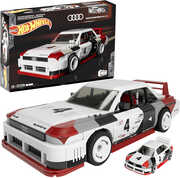 MEGA BLOKS - Hot Wheels Audi 90 Quattro IMSA GTO, Includes 1 Collectible Diecast Car, 973 Piece Collectible Building Toy Set 