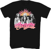 Aerosmith -Group Picture - Tour 70-72 - Front & Back Print - T-shirt - Black - 3X Extra Large 
