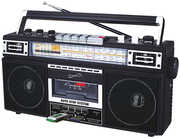 SuperSonic SC-3201TBTBLK Bluetooth Retro 4 Band Radio Cassette USB Black 