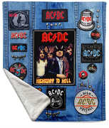 Rocksax - AC/ DC - Battle Vest - Sherpa Fleece Throw (50 in x 60 in) 