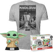 FUNKO POP! & TEE: Star Wars - The Mandalorian - Grogu with Cookie - S 