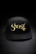 Ghost - 3D Logo Metallic Gold - 6 Panel Flatbill Snapback Cap - Black 
