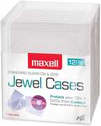 Maxell 190069D CD-360 Replacement CD/ DVD Jewel Boxes Plastic 12 Pack (Clear)