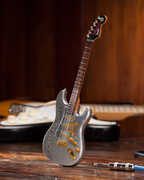 Fender Strat HD 10 Inch Miniature Guitar Replica Collectible Silver