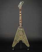 Rick Nielsen Checkered V 10 Inch Miniature Guitar Replica Collectible