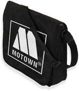 Rocksax - Motown - Logo - Flap Top Messenger/ Laptop/  Record Bag (Black/ White) 