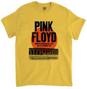 Pink Floyd - Pompeii Vintage Concert - Heavy Cotton T-Shirt - Small Yellow 