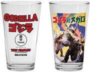 Toon Tumblers - Godzilla 1973 - Godzilla Vs Megalon Movie Poster Pint Glass