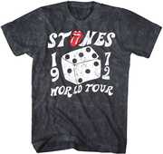 Rolling Stones - 1972 World Tour T-Shirt - XL Black Mineral Wash 31273051A4