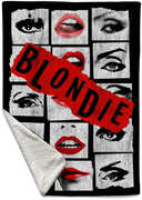 Rocksax - Blondie - Lips - Sherpa Fleece Throw (50 in x 60 in) 