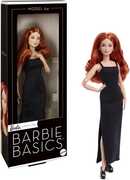 Mattel Collectible - Barbie Basics Collectible Doll, Model 04 With Red Curly Hair, Black Dress & Platform Heels 
