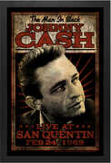 Johnny Cash - Live San Quentin - 11x17 Framed Print With Gel-Coat
