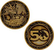 Dungeons & Dragons: 50th Anniversary - Limited Edition Coin - Original Red Box Cover Antique Gold
