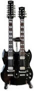 Axe Heaven Slash Gibson 1966 EDS-1275 Doubleneck Aged Black Mini Electric Guitar GG-226 