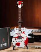 Axe Heaven Zacky Vengeance White Schecter Custom Blood Splatter Mini Guitar Replica Collectible ZV-521 
