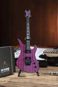 Purple & Green Stripes 10 Inch Miniature Guitar Replica Collectible