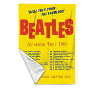 Rocksax - The Beatles - America Tour Yellow - Sherpa Fleece Throw (50 in x 60 in)