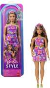 Barbie Fashionistas Doll #244 With Floral Halter Dress, Purple-Streaked Brown Hair