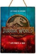 Jurrasic World - Woodart 3D - Life Finds a Way 12"x16" Hanging Sign 