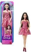 Barbie Fashionistas Doll #246 With Pink Leopard Print Dress, Black Hair 