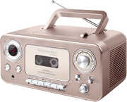 Studebaker SB2135BTRG Bluetooth Portable CD Player Radio Cassette Player (Rose Gold) 
