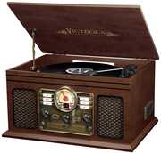 Victrola VTA-200B-ESP Classic 6 in 1 Espresso Wood Music Center with Bluetooth