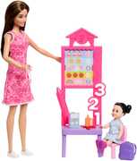 Barbie Careers Teacher Playset with 2 Dolls, Brunette 