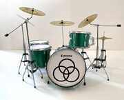 Green Sparkle Ludwig 1:4 Scale Miniature Drum Kit Replica Collectible 