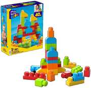 MEGA BLOKS Let's Build It! 40 Piece Toddler Building Toy Set 