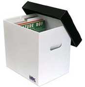 Bags Unlimited XLP65PC - Ultra Boxx 12 IN LP Plastic Storage Box (White/  Black) 