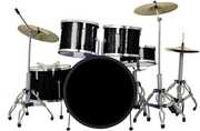 Classic 5-Piece Black Sparkle Finish 1:4 Scale Miniature Drum Set Replica 
