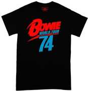 David Bowie - '74 Vintage Tour - Heavy Cotton T-Shirt - Small Black 