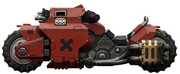 JOYTOY - Warhammer 40K - Blood Angels: Raider-Pattern Combat Bike with Twin-Linked Bolt Rifles 1/ 18 Vehicle 