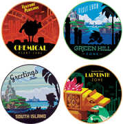 Sonic The Hedgehog - Set of 4 Location Coasters 