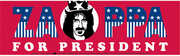 Frank Zappa - Zappa for President - Bumper Sticker 6-Pack 