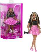 Barbie Deluxe Style Black Top Pink Skirt Set