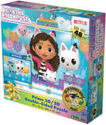 Gabby's Dollhouse contains 48pc 18x12 in 3D/ 2D Double-Sided Puzzle 