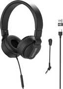 Maxell HPBMT1 USB-C Full Cup Wired Headphone with Boom MIC Black 