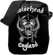 Rocksax - Motorhead - England Logo - Crossbody Bag with Stash Pockets (Black/ White)
