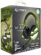PC Accessory: Wired Headset - 4Gamers C6-100 WAVE - Forest Camo: Compatible with PC, Switch, PS5, XBOX X|S