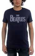 The Beatles Drop T Logo Navy Blue Unisex SS Tee XL