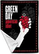 Rocksax - Green Day - American Idiot Border - Sherpa Fleece Throw (50 in x 60 in)
